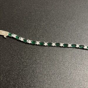 Diamond and emerald simulant Bracelet